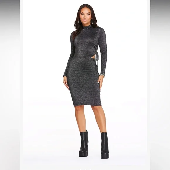 NWT Bodycon dress Jessica Simpson black and silver size XS